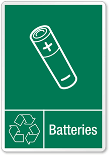 Battery recycling sign 