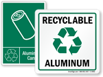 Recycle Aluminum Cans Signs, Recycle Signs, SKU: K-2405