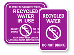 Recycled Water Warning Signs