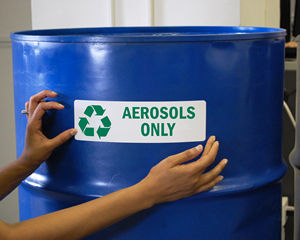 Aerosol disposal and recycling label