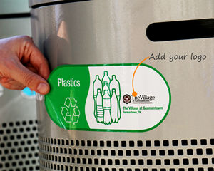RECYCLABLE MATERIAL OPTION PRIVATE RESIDENTS ONLY sign or sticker 200x70mm 