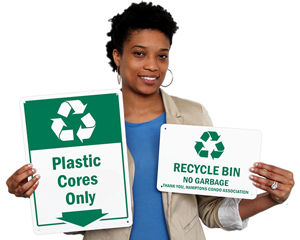 Custom recycle signs and labels