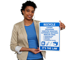 Electronic and e-waste recycling sign