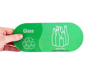 Glass recycling sticker