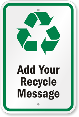 Recycling Point Self Adhesive Sticker Recycling Sign 
