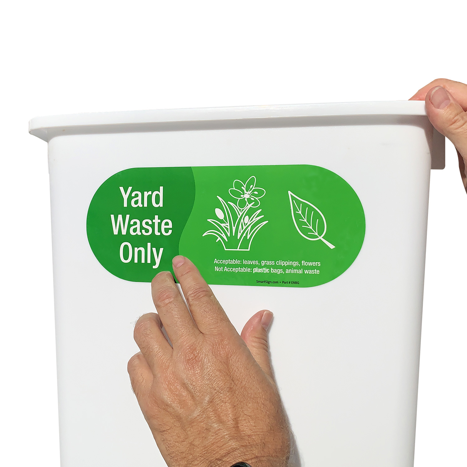 yard waste only stickers 5 NEW white vinyl printed 