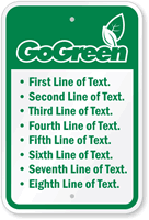 Go Green Custom Sign