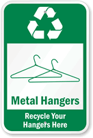 Metal Hangers Recycle Your Hangers Here Sign