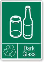 Dark Glass Recycle Label