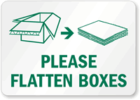 Please Flatten Boxes Graphic Recycling Label