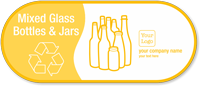 Mixed Glass Bottles, Jars Personalized Vinyl Recycling Sticker