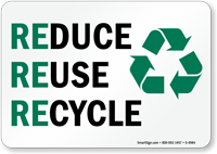Reuse Reduce Recycle Sign (with graphic)