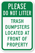 Please Do not Litter - Property Sign