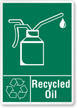 Recycled Oil Label with Recycling Symbol