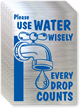 Please Use Water Wisely Label