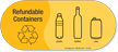 Refundable Containers, Plastic Bottles Cans Vinyl Recycling Sticker