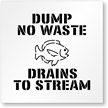 Dump No Waste, Drains to Stream Stencil
