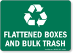 Flattened Boxes And Bulk Trash Recycling Sign