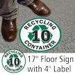 Recycling Container 10 Floor Sign & Label Kit