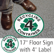 Recycling Container 4 Floor Sign & Label Kit