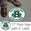 Recycling Container 8 Floor Sign & Label Kit