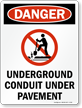 Danger Underground Conduit - Danger Sign