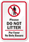 Bilingual Do Not Litter Sign